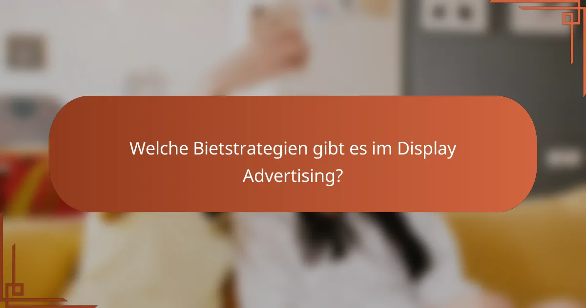Welche Bietstrategien gibt es im Display Advertising?