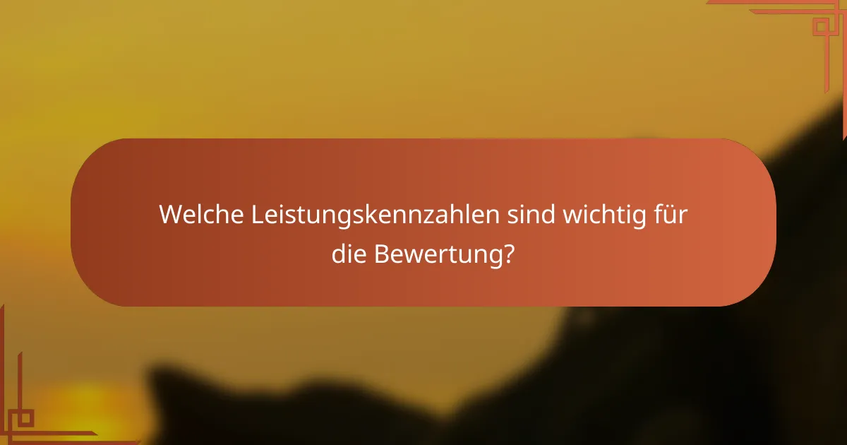 Welche Leistungskennzahlen sind wichtig für die Bewertung?