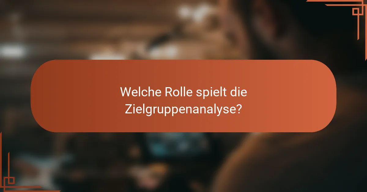 Welche Rolle spielt die Zielgruppenanalyse?