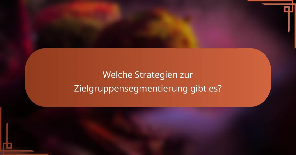 Welche Strategien zur Zielgruppensegmentierung gibt es?