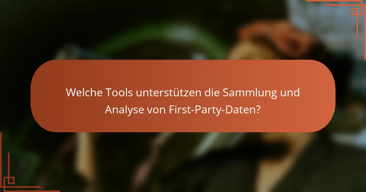Welche Tools unterstützen die Sammlung und Analyse von First-Party-Daten?