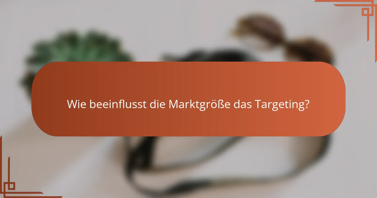 Wie beeinflusst die Marktgröße das Targeting?