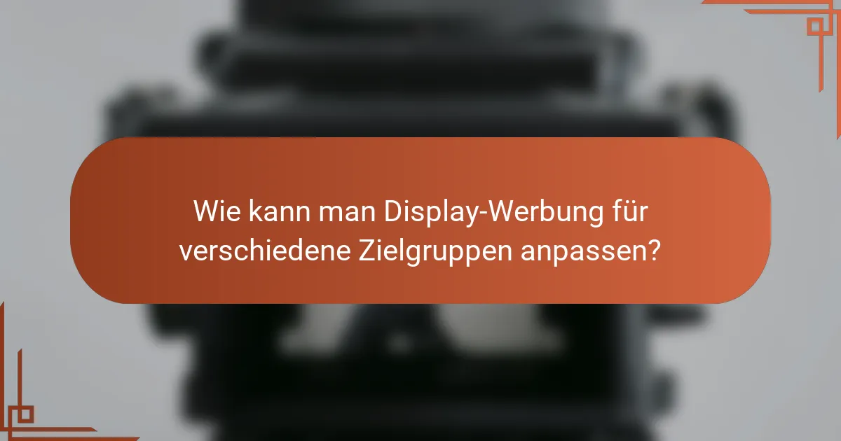 Wie kann man Display-Werbung für verschiedene Zielgruppen anpassen?