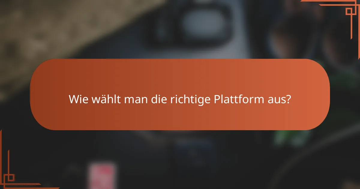 Wie wählt man die richtige Plattform aus?