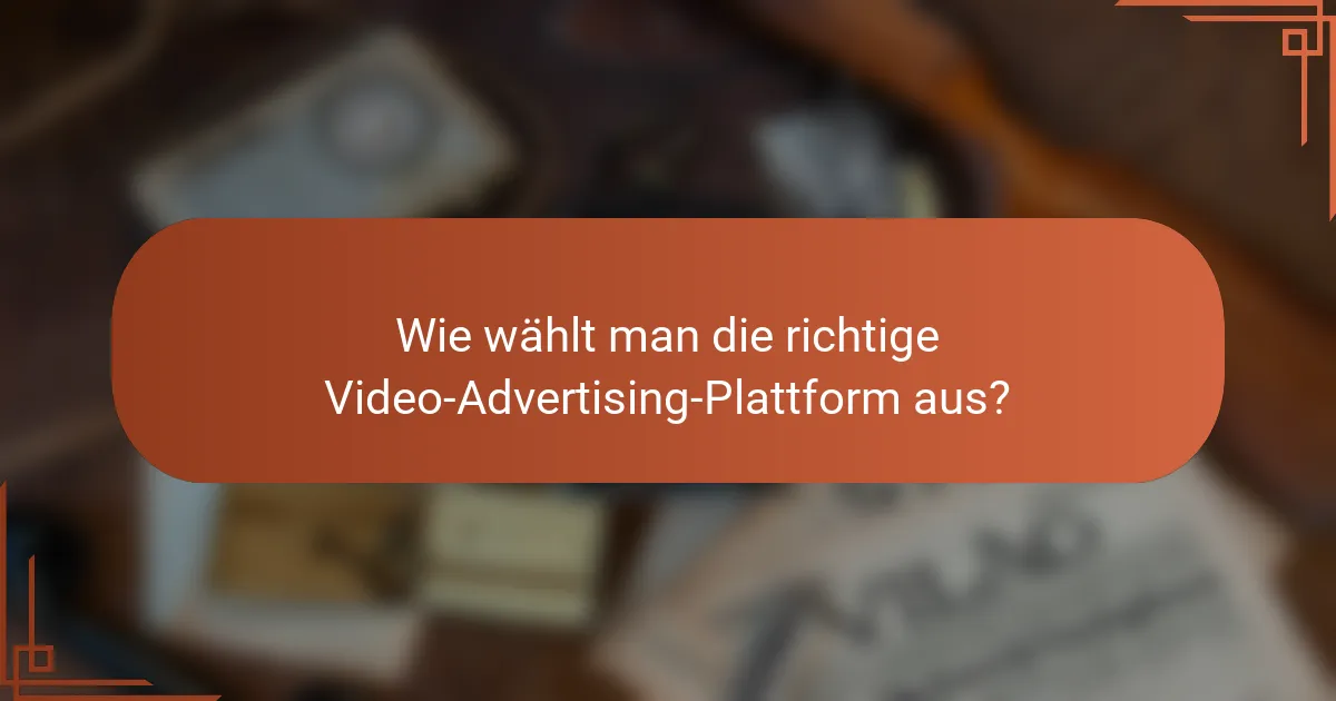Wie wählt man die richtige Video-Advertising-Plattform aus?